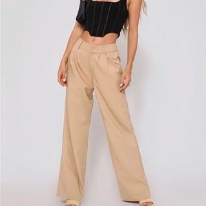 Tiger Mist Colette Pant Tan Khaki Wide Leg Trousers